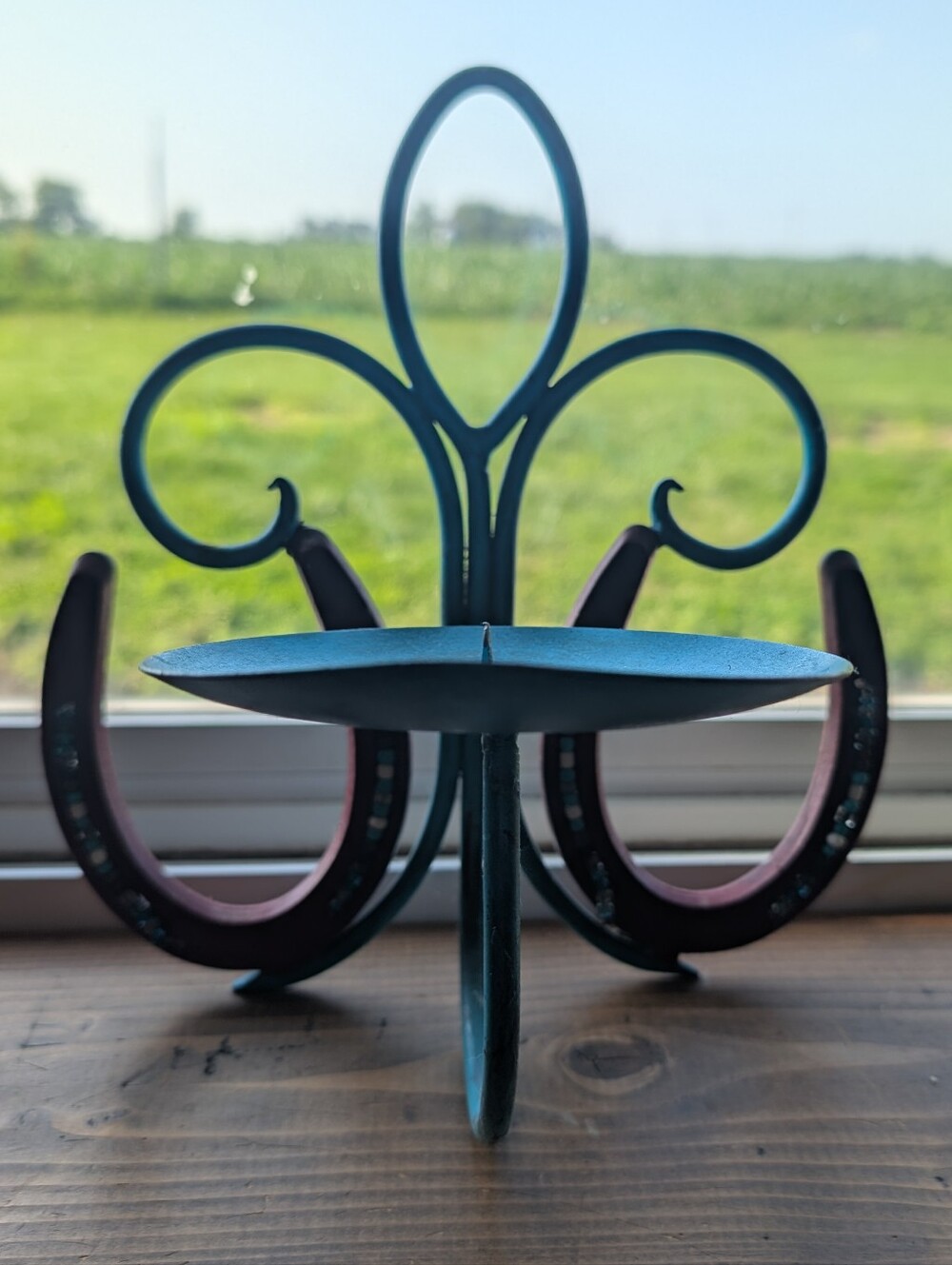 Metal Horseshoe Candle Holder